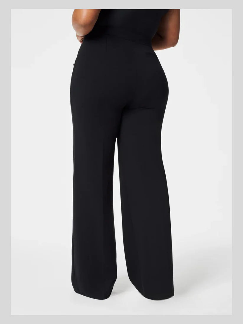 Wide-leg pants with buttons for tummy control